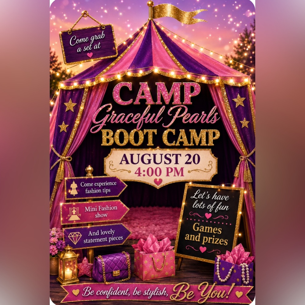Camp Boot Camp Party Banner - Pink & Purple